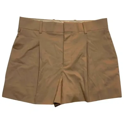 Pre-owned Chloé Wool Mini Short In Brown