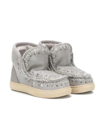 Mou Kids' Eskimo Snow Boots In Grey