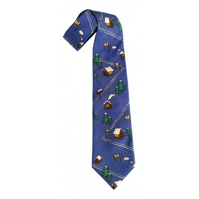 Pre-owned Jc De Castelbajac Silk Tie In Navy