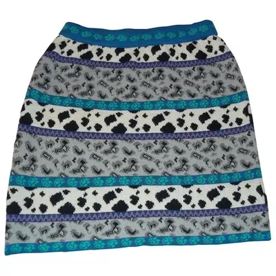 Pre-owned Kenzo Wool Mini Skirt In Multicolour