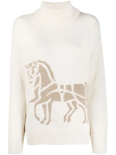 Coach Horse And Carriage Sweater - Size L In Cream