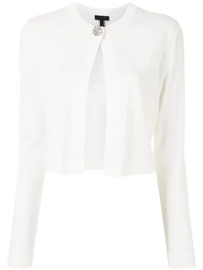 Escada Open-front Cropped Cardigan In White