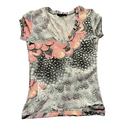 Pre-owned Roberto Cavalli Grey Cotton Top