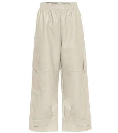 Stella Mccartney Sylvia Cropped Faux Leather Trousers In Grey