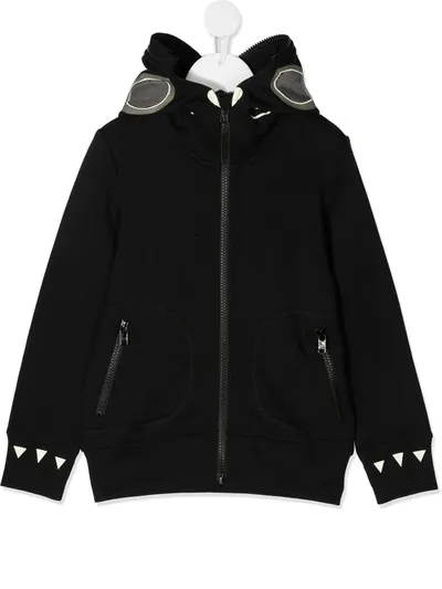 Stella Mccartney Kids' Mask Hooded Jacket In Black