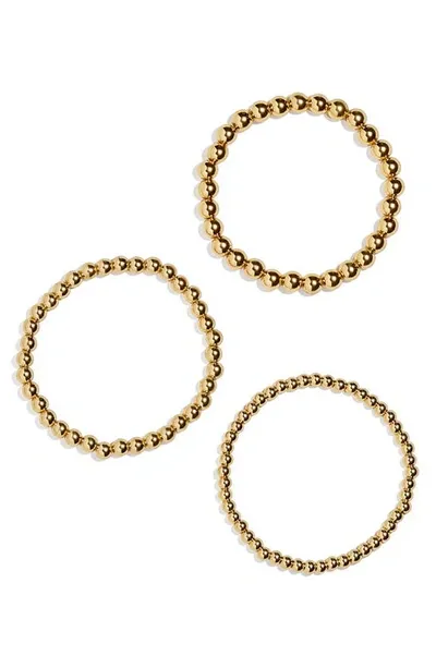 Baublebar Pisa Beaded Stretch Bracelets, Set Of 3 In Gold