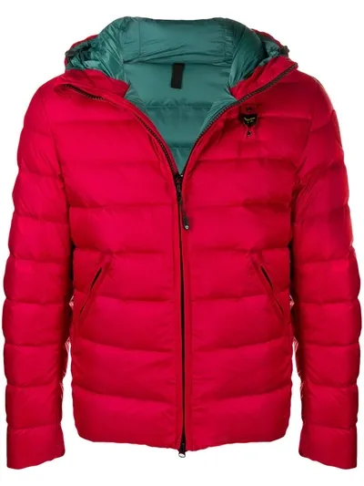 Blauer Hooded Zip-up Down Jacket In Red