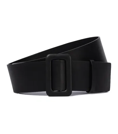 Jil Sander Buckled Leather Belt In Black