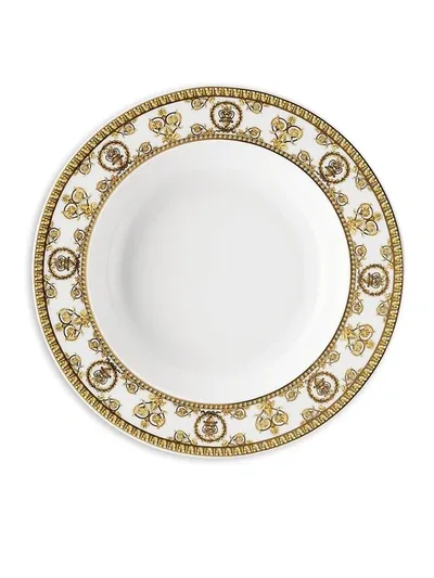 Versace I Love Baroque Bianco Rim Soup Plate In White