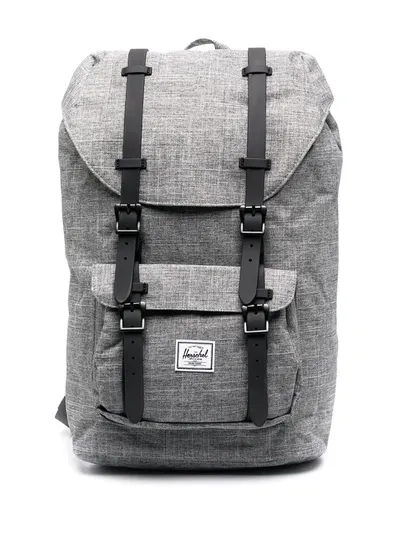 Herschel Supply Co Little America Medium Buckled Backpack In Grey