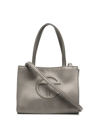 Telfar Logo-embossed Tote Bag In Grey