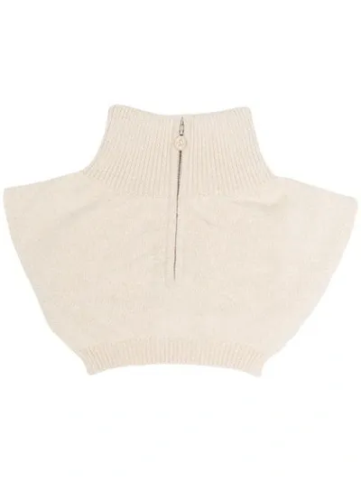 Barrie Half-zip Cashmere Bib In Neutrals