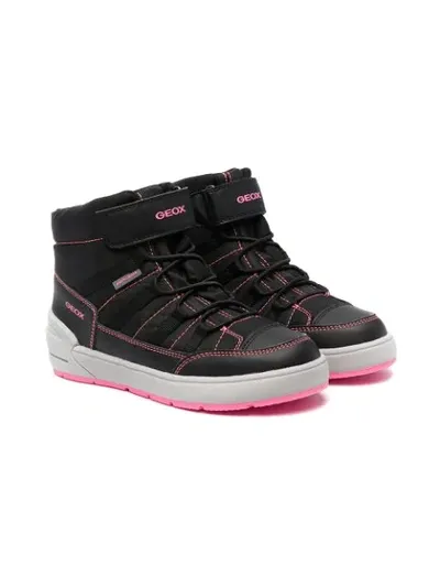 Geox Kids' Chunky Touch-strap Trainers In Black