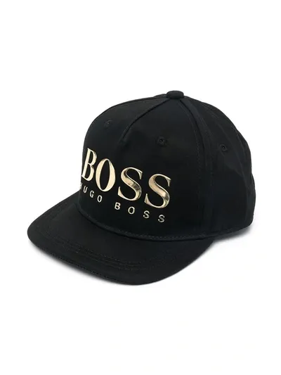 Bosswear Kids' Logo-embossed Metallic Cap In Black