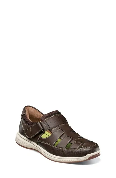 Florsheim Kids' Great Lakes Jr. Fisherman Sandal In Brown Crazy Horse