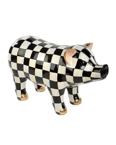 Mackenzie-childs Courtly Check Pig Figurine