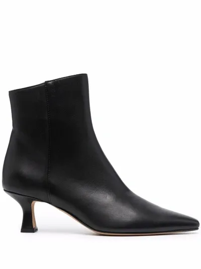 Roberto Festa Valencia Ankle Boot In Black-tone Leather In Nero