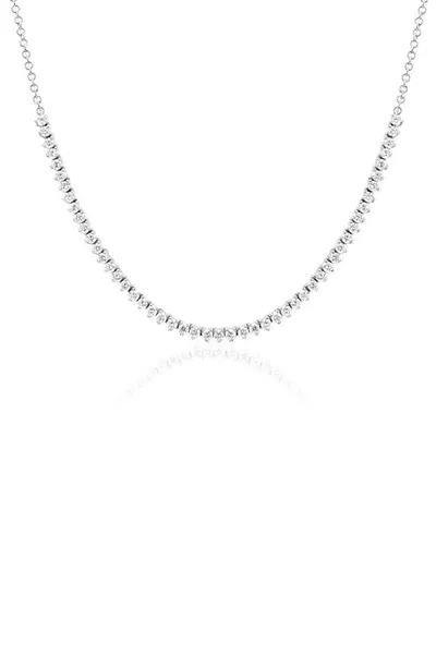 Ef Collection White Diamond Necklace In Metallic Gold