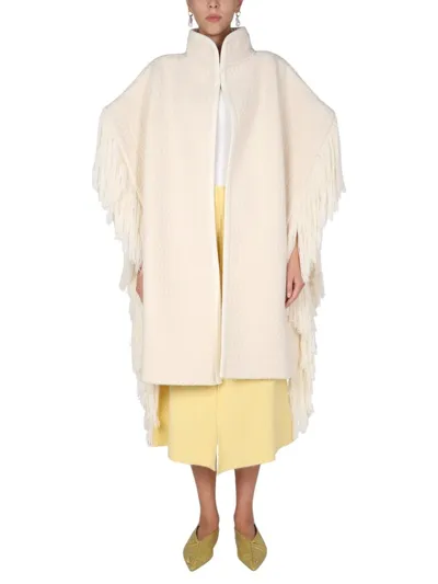 Jil Sander Jacquard Cape In White