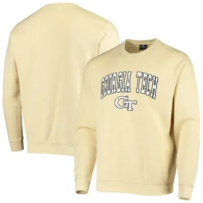 Colosseum Men's Gold-tone Georgia Tech Yellow Jackets Arch Logo Tackle Twill Pullover Sweatshirt