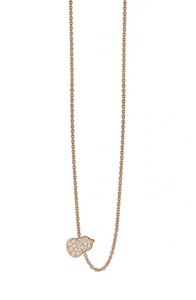 Qeelin Petite Wulu Diamond Pendant Necklace In Rose Gold