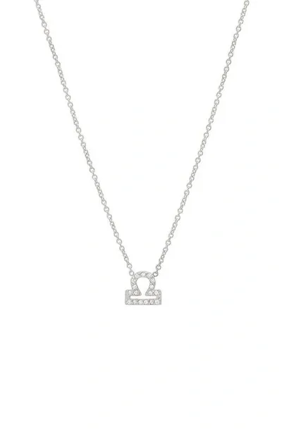 Bychari Diamond Zodiac Pendant Necklace In 14k White Gold - Libra