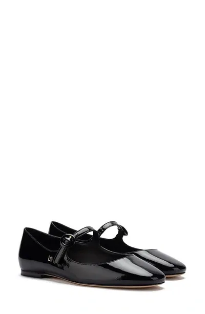 Larroude Blair Leather Ballerinas In Black