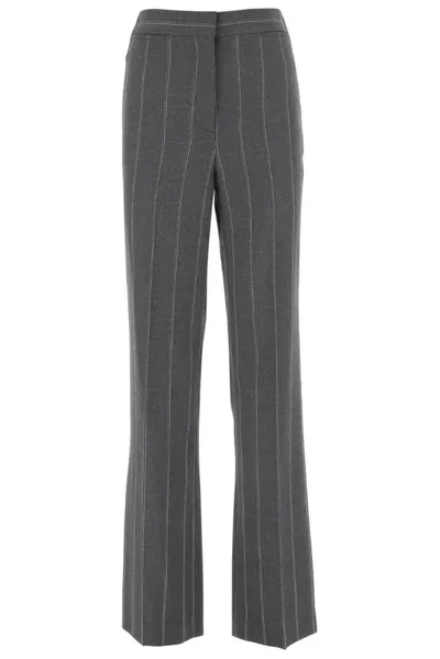 Stella Mccartney Stitch-detail Striped Tailored Trousers In Multi