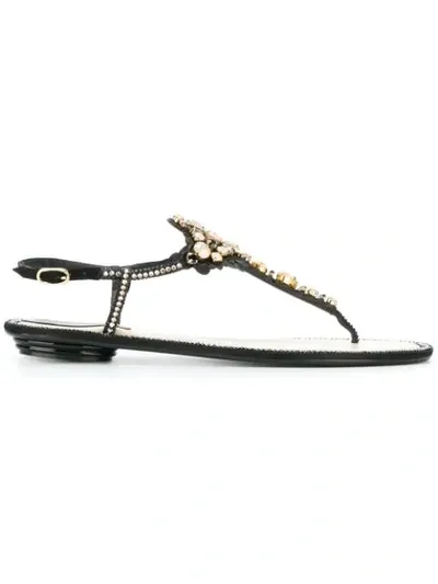 René Caovilla Rene Caovilla Flat Sandals Shoes Women Rene Caovilla In Black