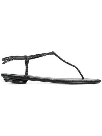 René Caovilla Verzierte Sandalen In Black