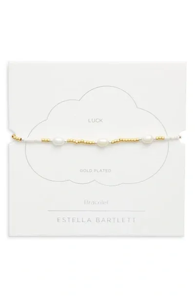 Estella Bartlett Amelia Pearl Station Slider Bracelet In Gold