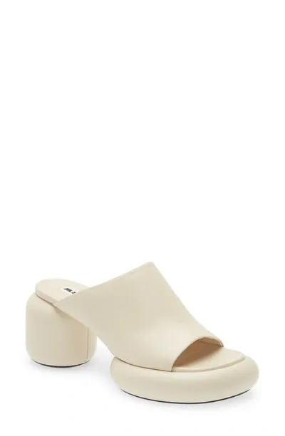 Jil Sander Tripon Leather Platform Mules In Neutrals