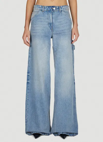 Courrèges Wide Leg Jeans In Light Blue