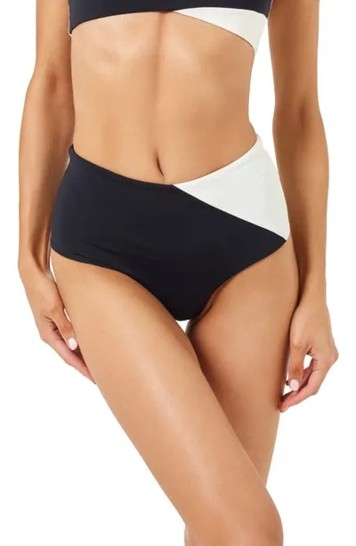 L*space High Tide Classic Bikini Bottoms In Black Cream