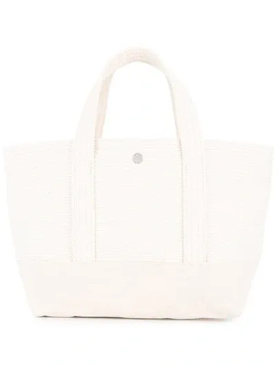 Cabas Knit Style Small Tote Bag In White