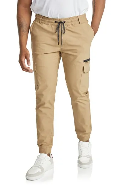 Johnny Bigg Liam Stretch Cotton Ripstop Joggers In Stone