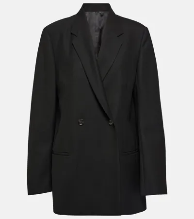 Totême Double-breasted Blazer In 019 Charcoal Melange