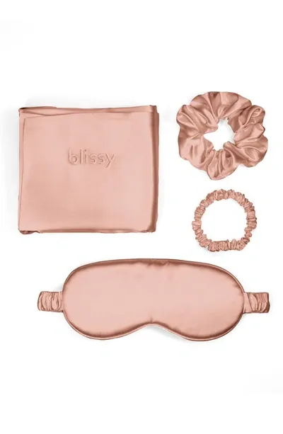 Blissy Dream 4-piece Mulberry Silk Set In Rose Gold