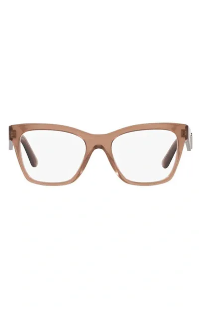 Dolce & Gabbana 51mm Square Optical Glasses In Caramel