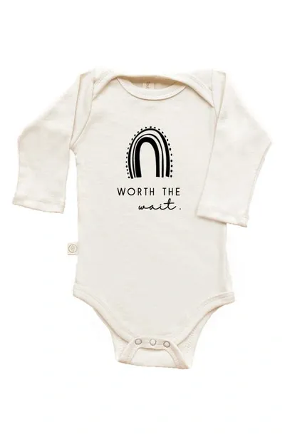 Tenth & Pine Kids' Worth The Wait Long Sleeve Bodysuit In Natural