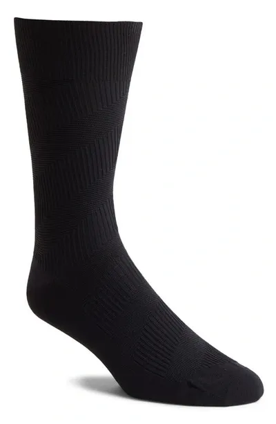 Cole Haan Mixed Stitch Dress Socks In Black