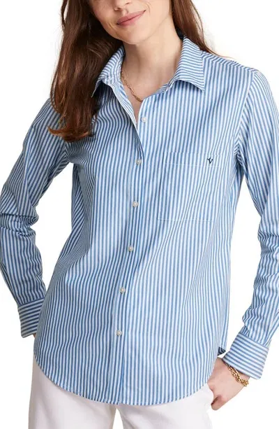 Vineyard Vines Stretch Cotton Button-up Shirt In Feeder - Hull Blue