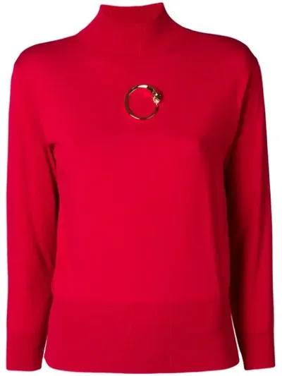 Cavalli Class Gold-tone Detail Jumper In Red