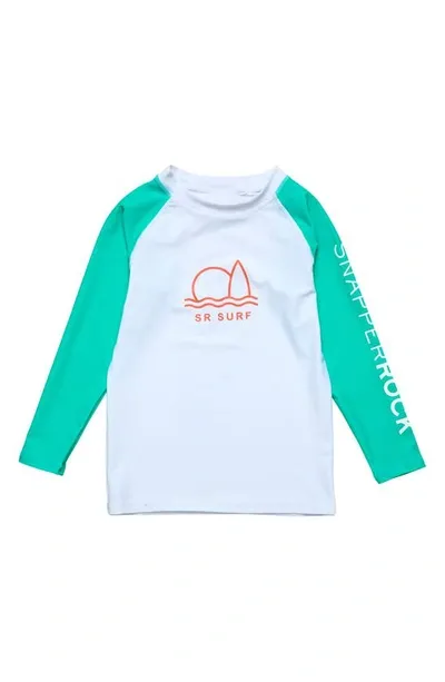 Snapper Rock Kids' Geo Surf Graphic Rashguard In White