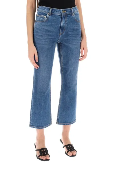 Tory Burch Cropped Flared Jeans In Denim