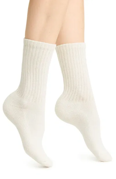 American Trench Solids Crew Socks In Natural