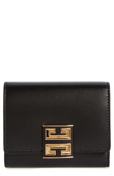 Givenchy 4g Leather Trifold Wallet In 001 Black