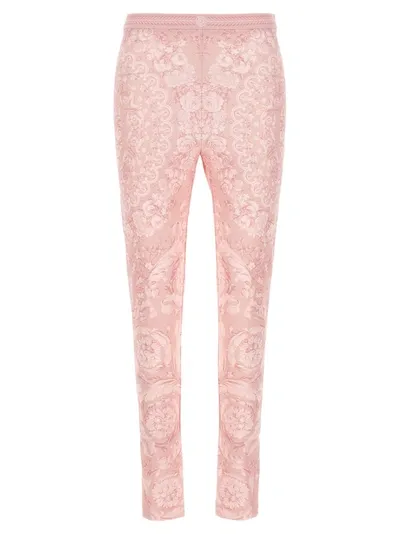 Versace Barocco Leggings In Pink