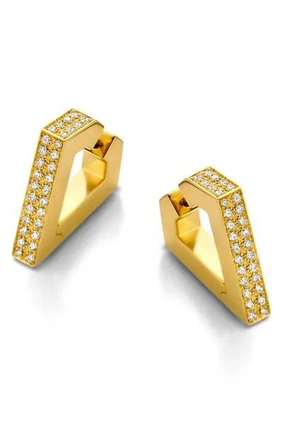 Dries Criel Brute Diamanti Diamond Huggie Hoop Earrings In Yellow Gold