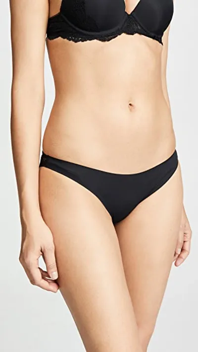 Stella Mccartney Annabelle Dashing Stretch-jersey And Point D'esprit Low-rise Briefs In Black